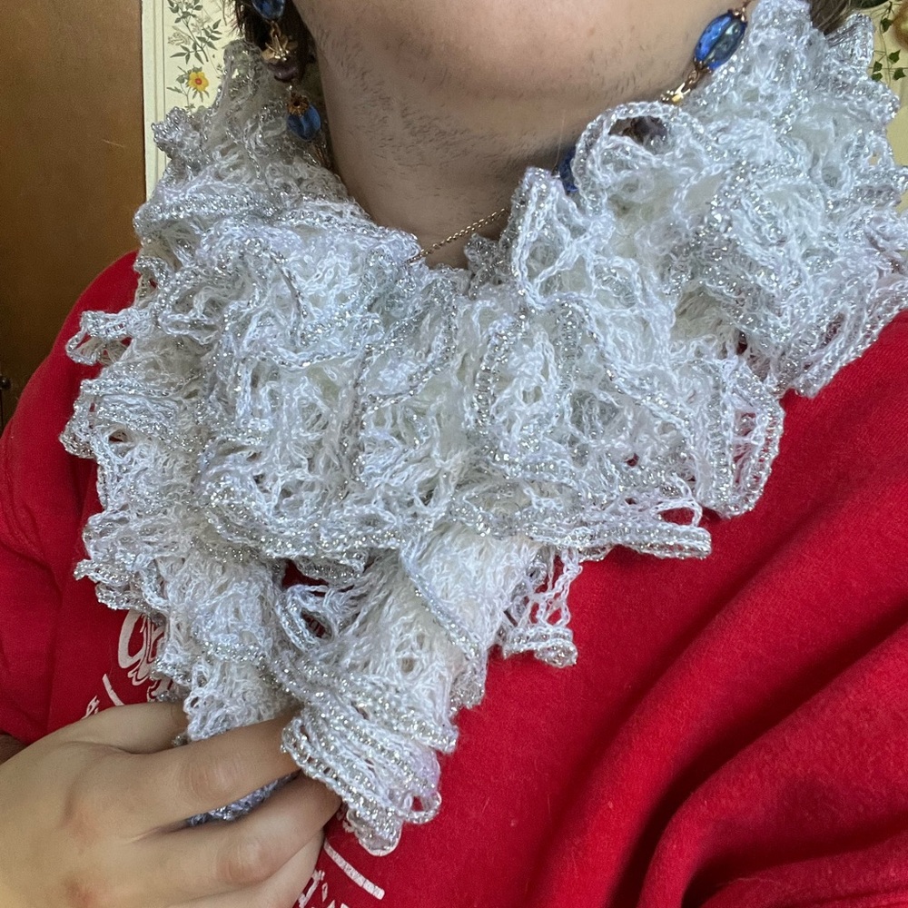 Handmade ruffle wrap scarf